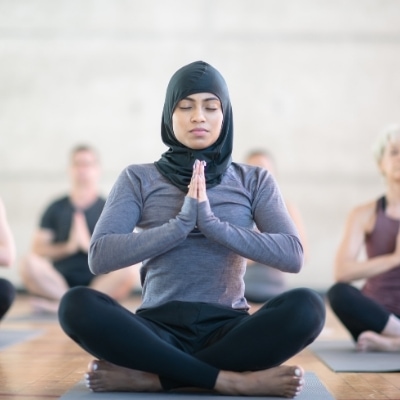 Woman practicing mindful meditation