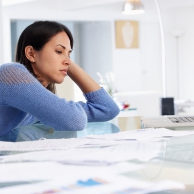 Woman stressed at work