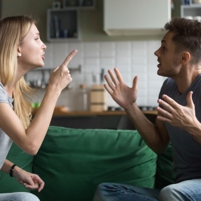 Couple in an unhealthy relationship fighting with each other