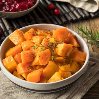 Cubed squash for a festive holiday meal