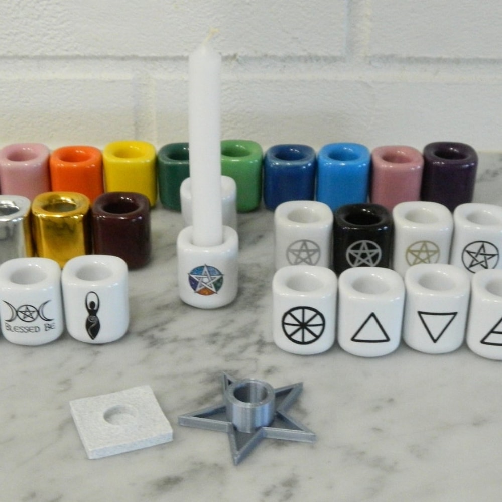 Ceramic Chime Candle Holders for Altar Rituals Witchy Gifts from Mystic Moons Magick on Etsy