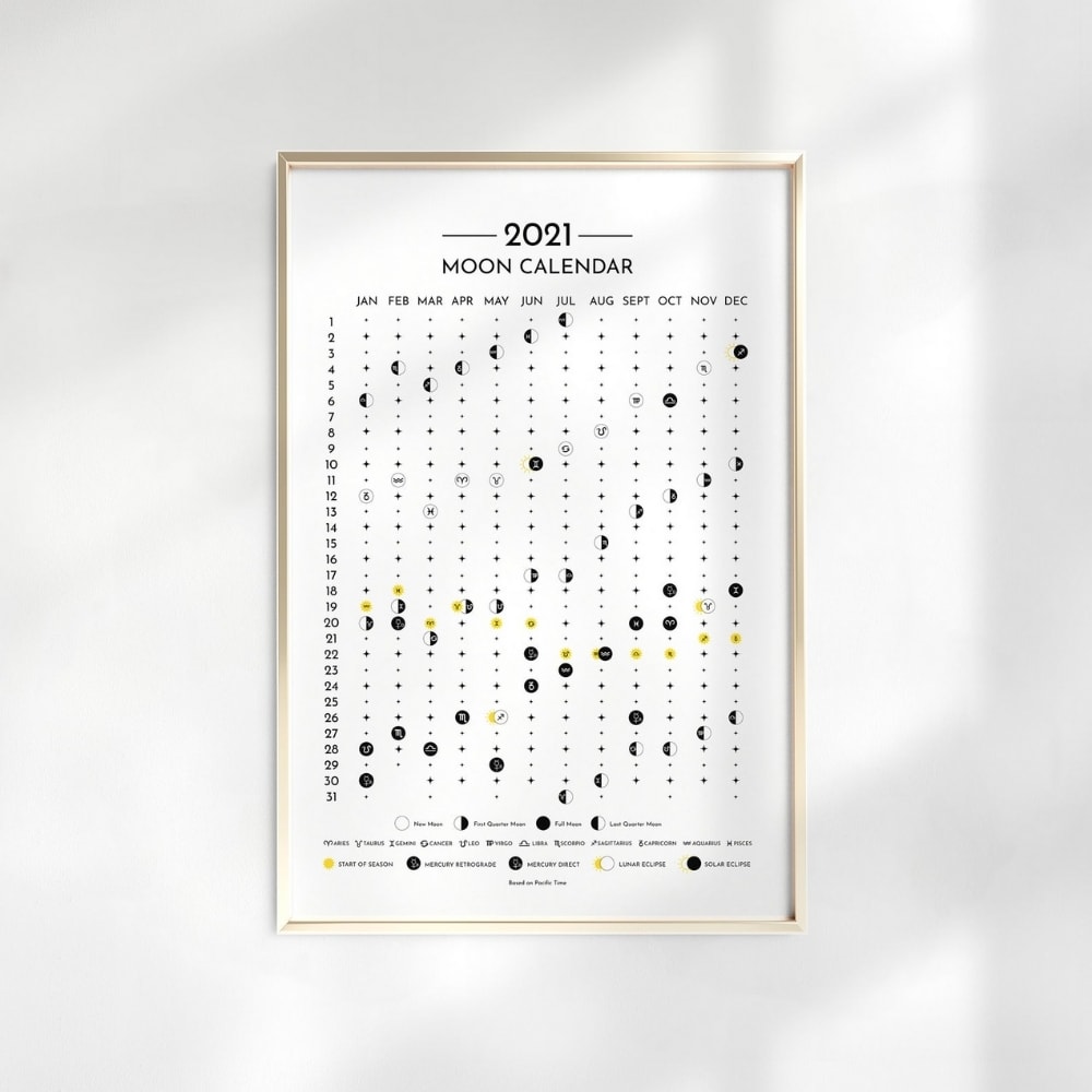 Lunar Calendar 2021 from Print Hang Love