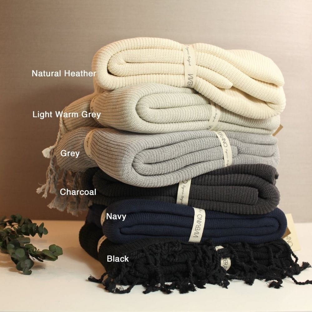 Organic Rib Throw Blanket from Viverano Eco-conscious Gifts for Her