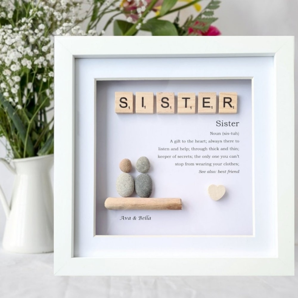 Sisters Pebble Art from UK Sticks and Stones