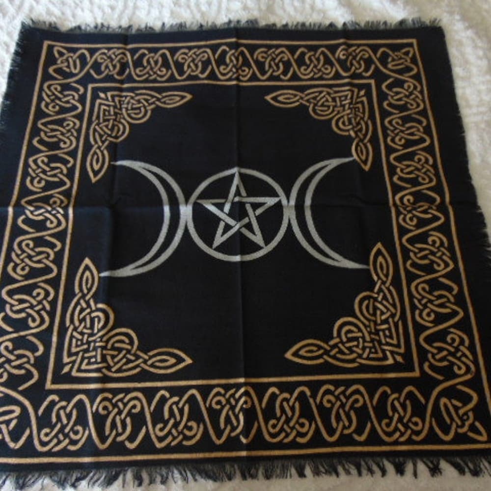 Triple Moon Pentagram Altar Cloth from Full Moon Wicca