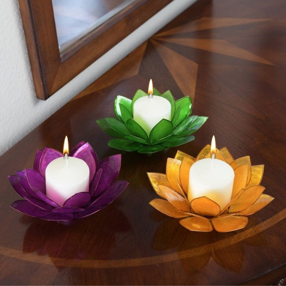3-piece Lotus Flower Candle Holder from Spice Decor