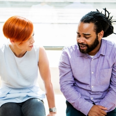 Couple having an honest and vulnerable conversation