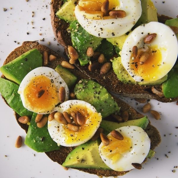 Eggs with avocado toast is a healthy breakfast