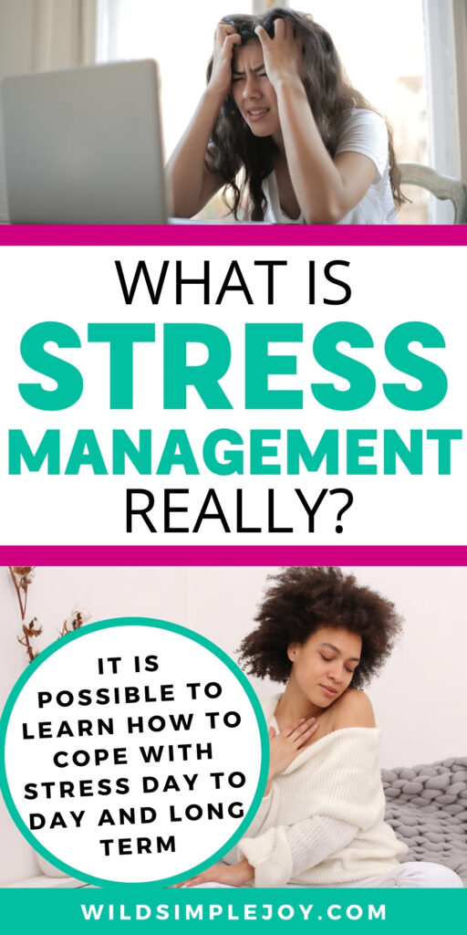 Pinterest Image: What is Stress management, really? Wildsimplejoy.com