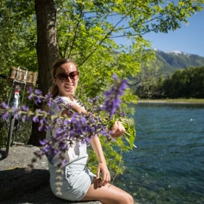 Woman bought flowers just for you