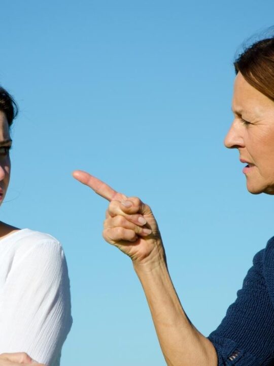 Buddhism and Toxic Parents, how do we deal with them? Mother scolding her grown daughter