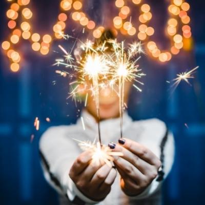 Woman with sparklers