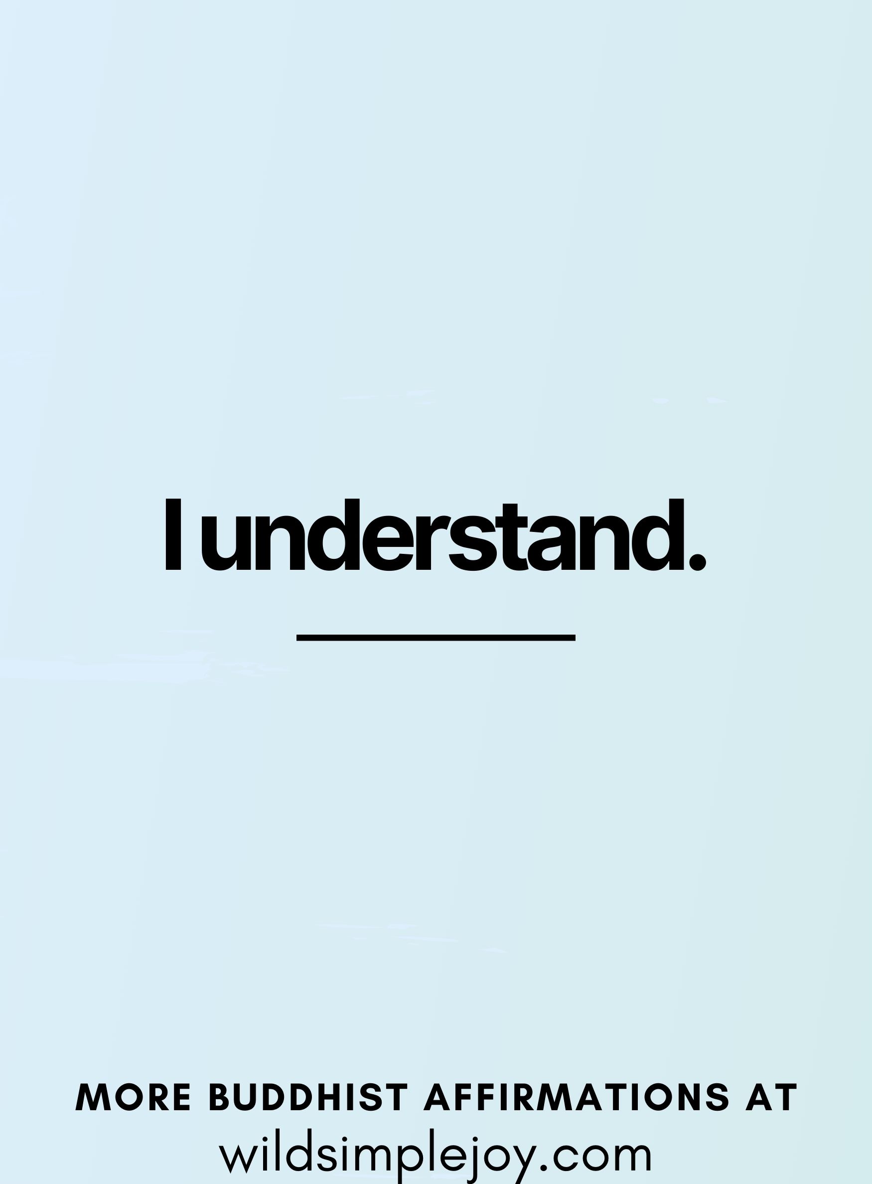I understand. More Buddhist Affirmations at wildsimplejoy.com (on a teal background)