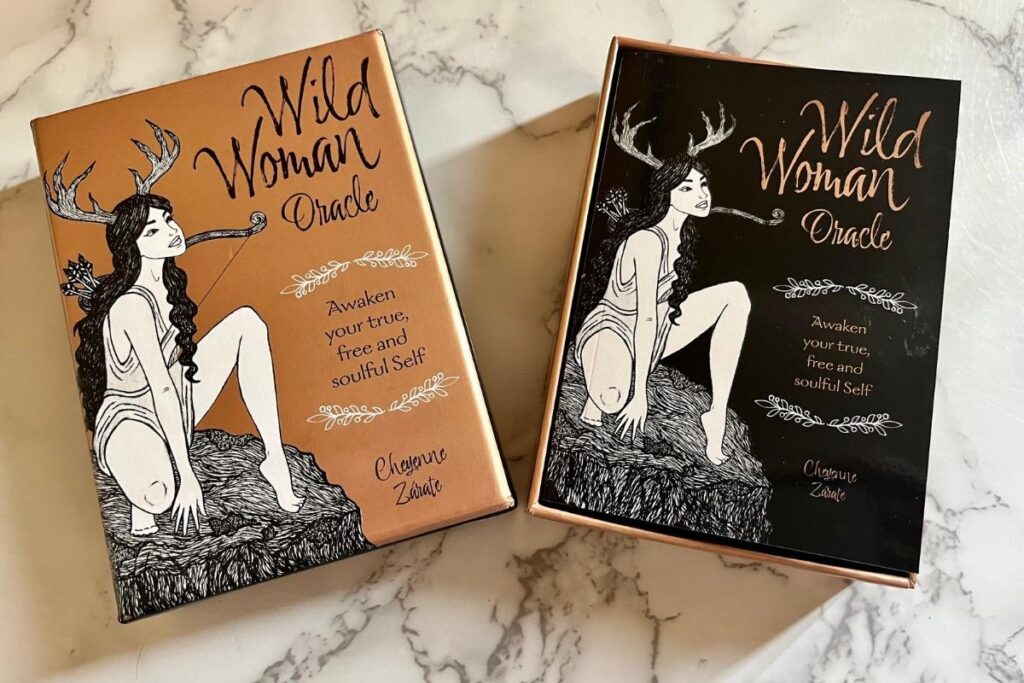 Top of box of Wild Woman Oracle Deck