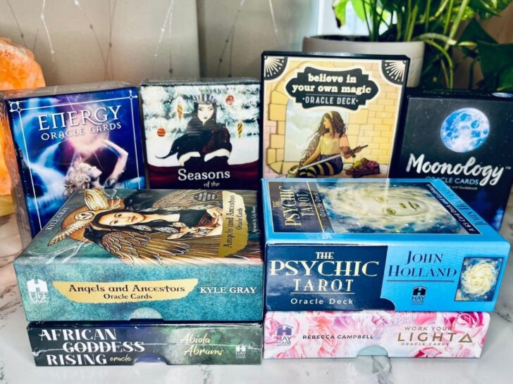 Eight of the Best Oracle Decks for beginners, including Moonology, Angels and Ancestors, and the Psychic Tarot Oracle