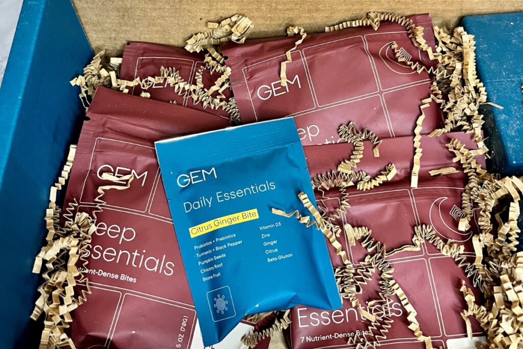 Box of Gem Daily Essentials and Sleep Essentials for my Gem Vitamin Review
