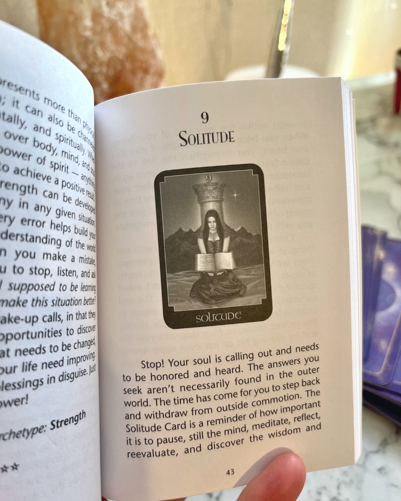 Interior of booklet of Psychic Tarot Oracle Cards