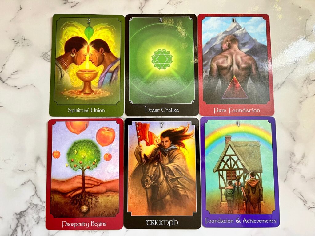 Random selection of cards from the Psychic Tarot Oracle Deck by John Holland