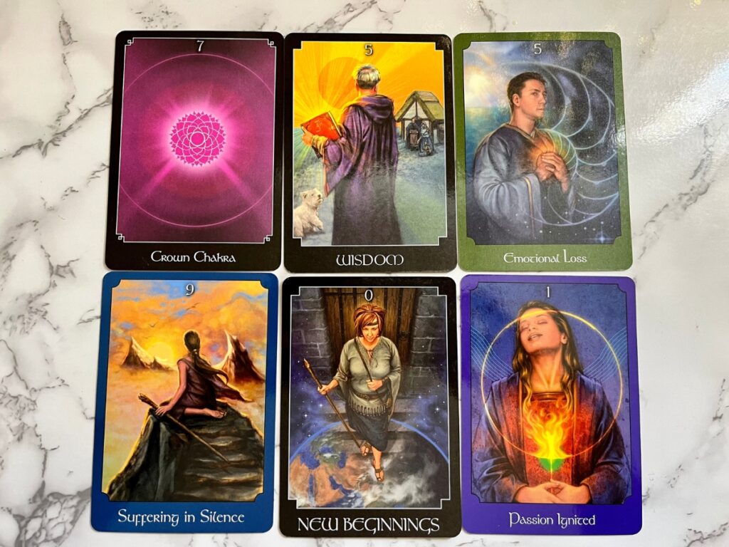Random selection of cards from the Psychic Tarot Oracle Deck by John Holland 2