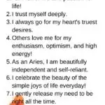 Affirmations for Aries Vertical Pinterest Image with 10 affirmations