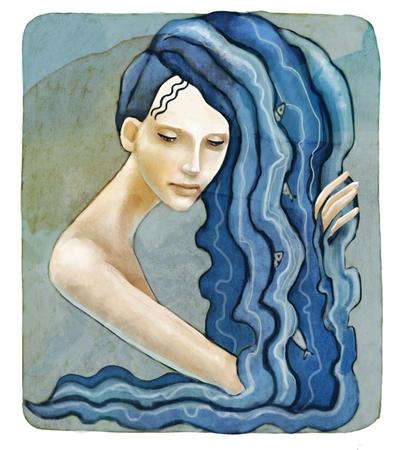 Aquarius woman illustration