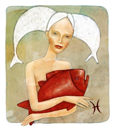 Pisces woman illustration