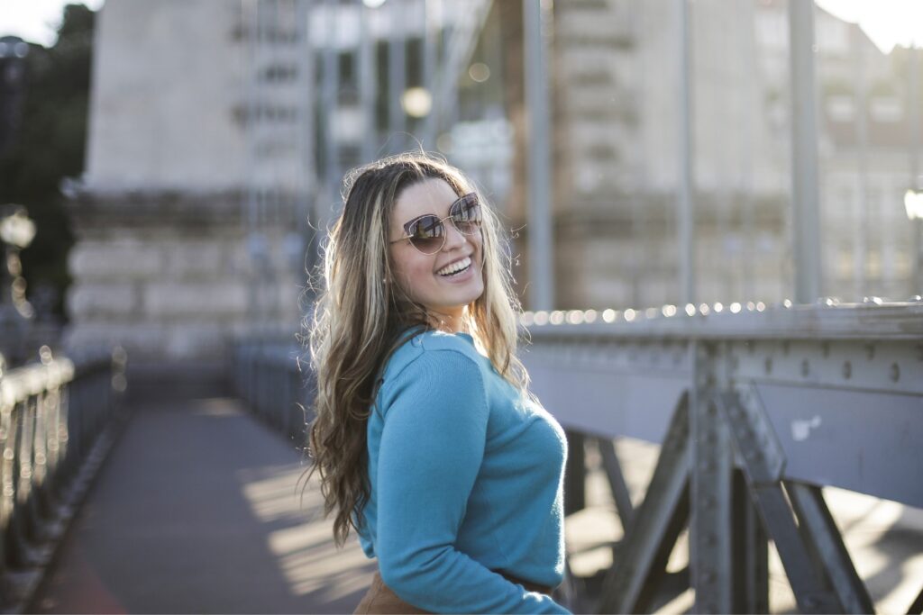 Pisces woman on a bridge