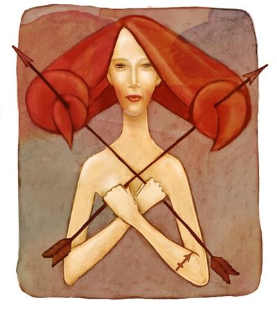 Sagittarius woman illustration