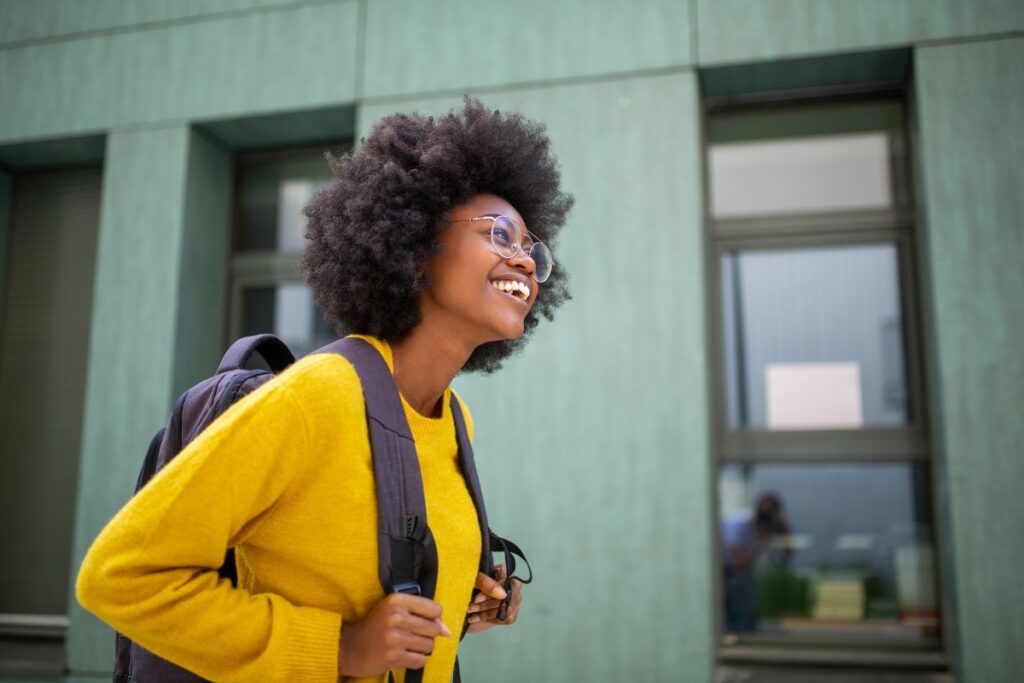 Sagittarius woman with a backpack