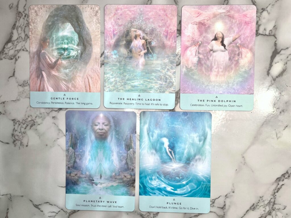 Sample Cards with the Healing Waters Deck