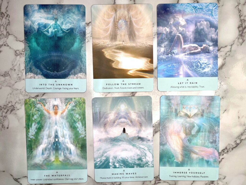 Sample cards with the Healing Waters Oracle