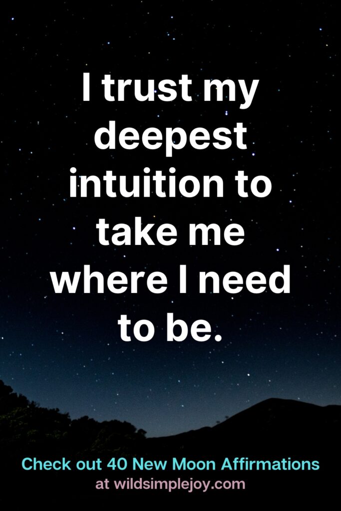 I trust my deepest intuition to take me where I need to be. Check out 40 New Moon Affirmations at Wild Simple Joy