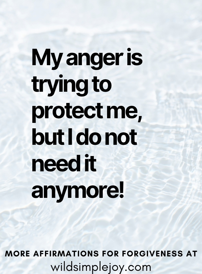 My anger is trying to protect me, but I do not need it any more