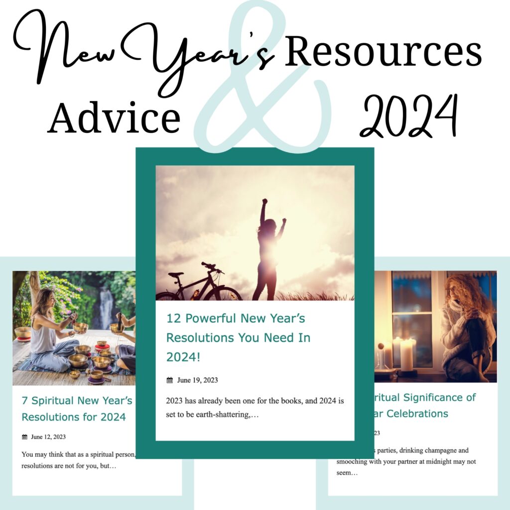 New Year's Resources and Advice 2024 from Wild Simple Joy, with screenshots of articles