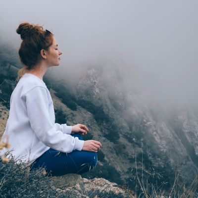 Woman meditating as an energy practice