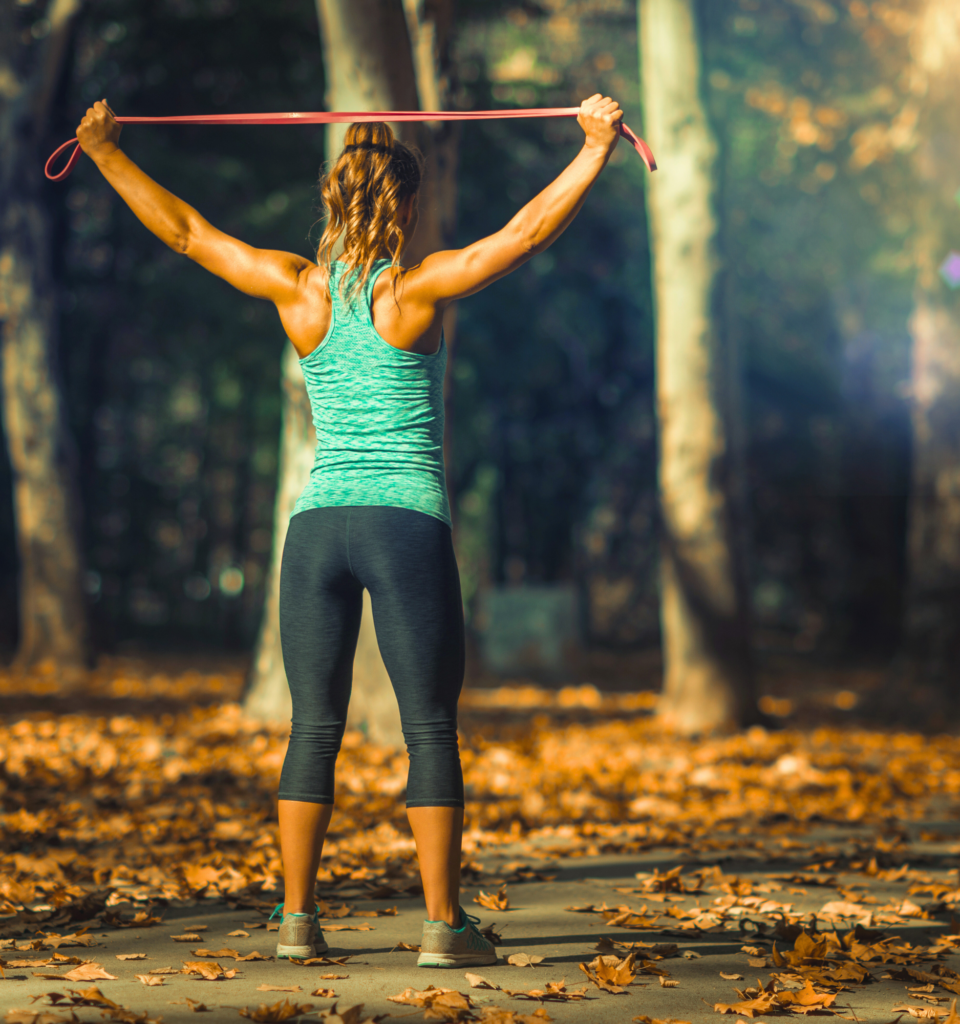 Woman exercising outdoors