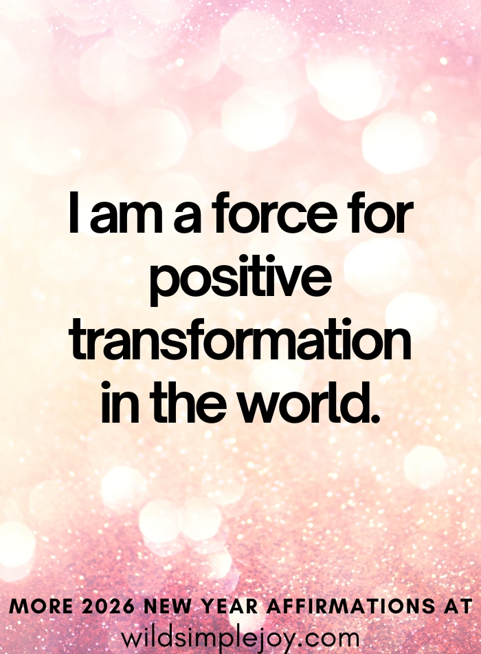 I am a force for positive transformation in the world