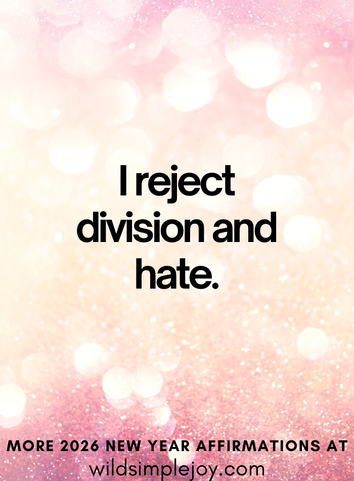 I reject division and hate Affirmations for 2026 New Year